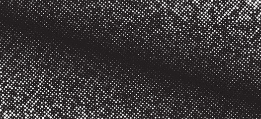Halftone Background with Small White Dots on Black
