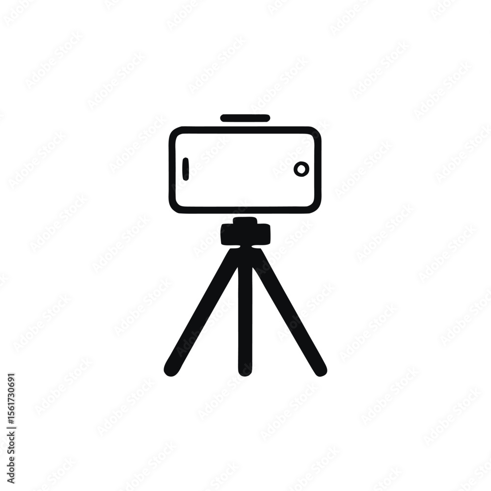 Aufkleber modern smartphone on a tripod stand icon capturing the essence of mobile photography and videography
