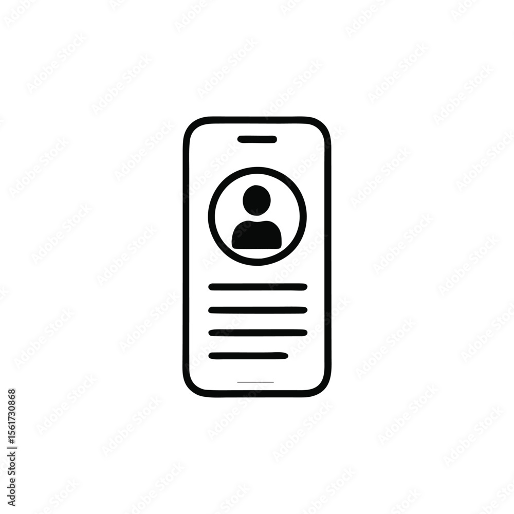 Poster smartphone interface displaying user profile and information mobile app personalization user account