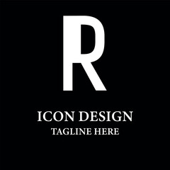 A black and white logo with the letter r on it