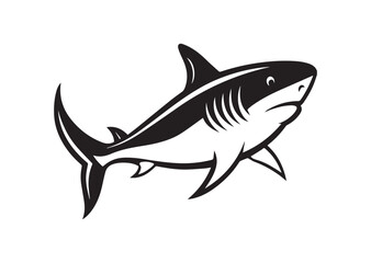 Fototapeta premium Shark Silhouette, Shark Vector, Shark Icon Illustration
