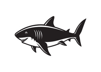 Obraz premium Shark Silhouette, Shark Vector, Shark Icon Illustration