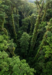 Fototapeta premium Lush Green Rainforest Canopy Aerial View