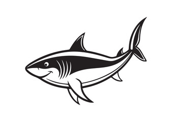 Obraz premium Shark Silhouette, Shark Vector, Shark Icon Illustration