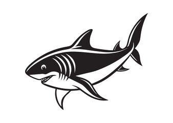 Shark Silhouette, Shark Vector, Shark Icon Illustration