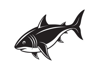 Fototapeta premium Shark Silhouette, Shark Vector, Shark Icon Illustration