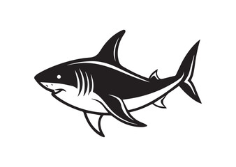 Fototapeta premium Shark Silhouette, Shark Vector, Shark Icon Illustration