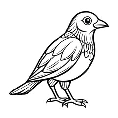 Kids' Bird Coloring Page on a White Background