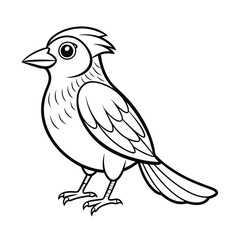 Naklejka premium Kids' Bird Coloring Page on a White Background