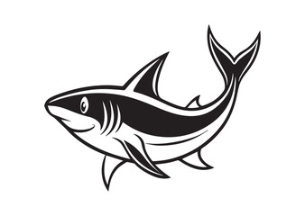 Fototapeta premium Shark Silhouette, Shark Vector, Shark Icon Illustration