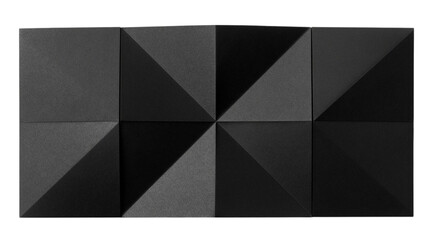 Geometric origami wall decor in black isolated on white background