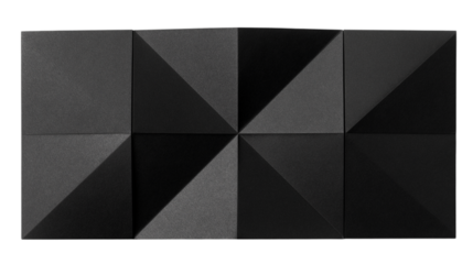 Geometric origami wall decor in black isolated on white background