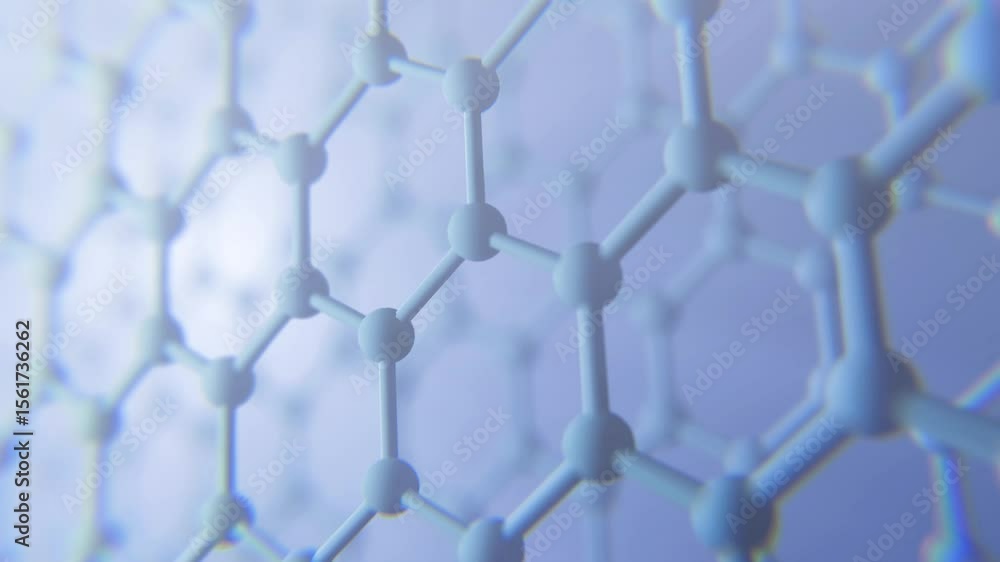 Poster a grid of hexagons moves past the camera with a shallow depth of field. suitable for advertising bac
