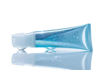 Beauty skincare product tube showing shiny gel cream contents.