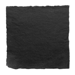  textured black paper with rough uneven edge isolated on white background