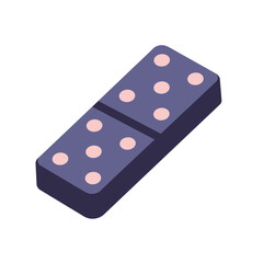 Purple domino with pink dots in a simple design  