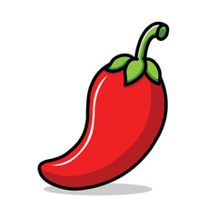Illustration Vector Graphic Cartoon of a Red Chili Pepper