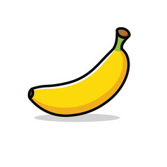 Illustration Vector Graphic Cartoon of a Fresh Yellow Banana Fruit
