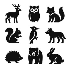 Naklejka premium Forest Animal Icons