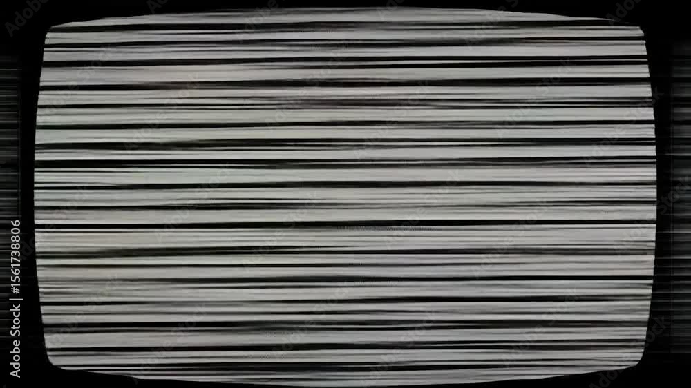 Aufkleber static-filled grayscale screen with horizontal lines mimicking a vintage tv's test pattern