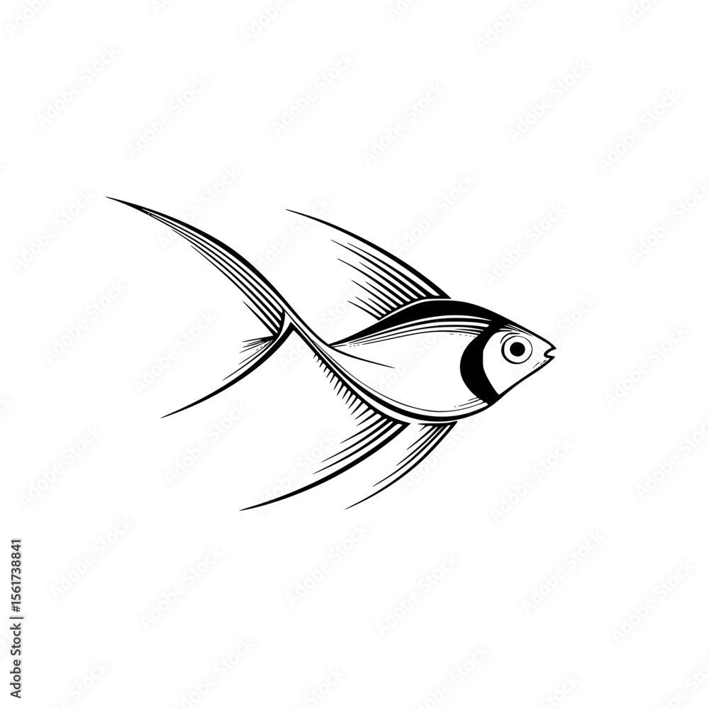Poster silhouette pictogram of a fish design suitable for various graphic projects and creative application
