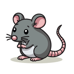Illustration Vector Graphic Cartoon of a Funny Baby Mouse