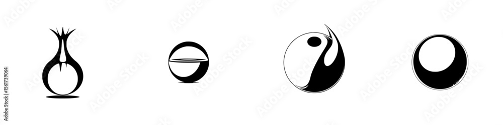 Poster silhouette pictogram set featuring diverse vector icons representing various actions and shapes