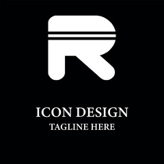 Creative letter R with road sign monogram logo