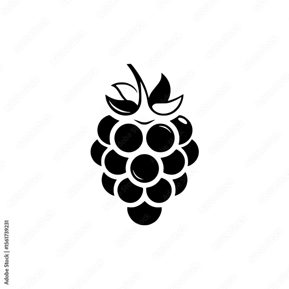 Aufkleber silhouette of a grape cluster illustrating a simple and elegant design suitable for food-related the