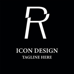 Simple Black Letter RR Logo Type Design Template