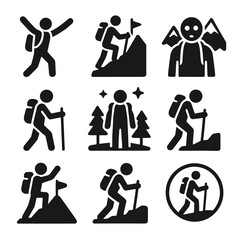 Hiking Emotions Icons