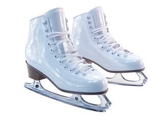 Isolated winter ice skates on plain white