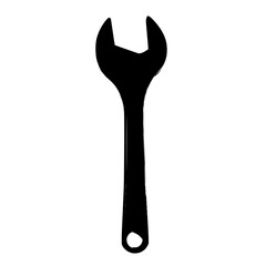 Silhouette of a wrench icon representing tools used in repair and mechanical activities