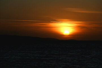 Obraz premium Beautiful sunset on the Bacvice beach in Split, Croatia.