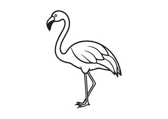 Fototapeta premium Flamingo Silhouette, Flamingo Vector, Flamingo Icon Illustration