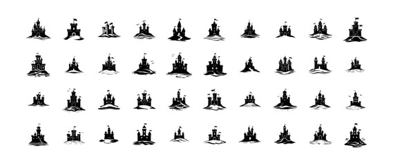 Castle Bundle Silhouette - 40 Vector 