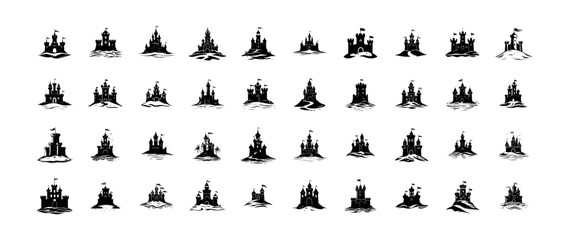 Castle Bundle Silhouette - 40 Vector 