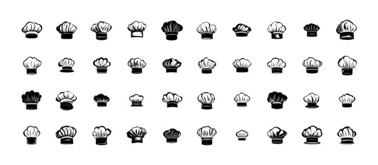 Chef Hat Bundle Silhouette - 40 Vector 