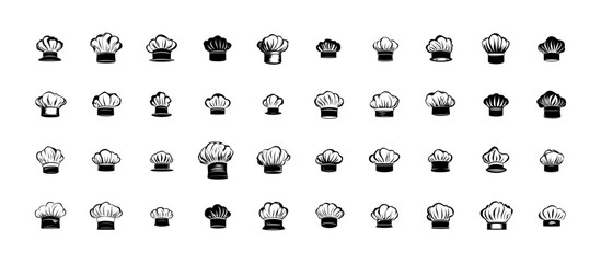 Chef Hat Bundle Silhouette - 40 Vector 