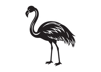 Obraz premium Flamingo Silhouette, Flamingo Vector, Flamingo Icon Illustration