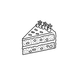 Slice of Cake: A simple yet charming slice of cake, meticulously illustrated with intricate details. Perfect for culinary projects, design elements, and adding a touch of sweetness to any project.