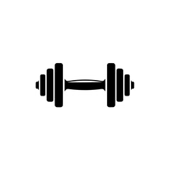 Weight Training Symbol: A stark black and white graphic illustration of a dumbbell, symbolizing strength, fitness, and the dedication required for a rigorous workout routine.