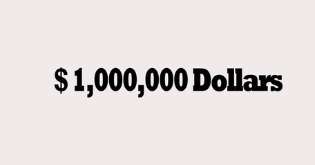 1 Million Dollar Counter from 0 to 1,000,000 USD | Digital Money Counting Animation with Decimals | Business Income, Profit & Wealth Motion Graphic