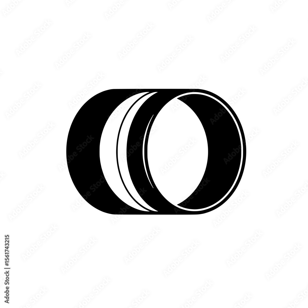 Aufkleber abstract tunnel silhouette: a stark black and white representation of a tunnel creates a compelling 