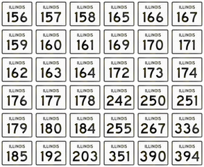 Collection of Illinois Route shields used in the United States