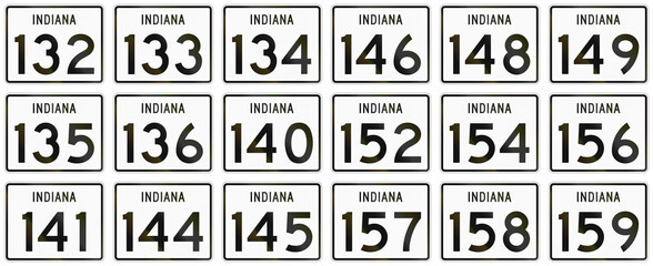 Collection of Indiana Route shields used in the United States