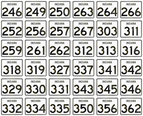 Collection of Indiana Route shields used in the United States