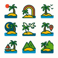 Island Concept Icons
