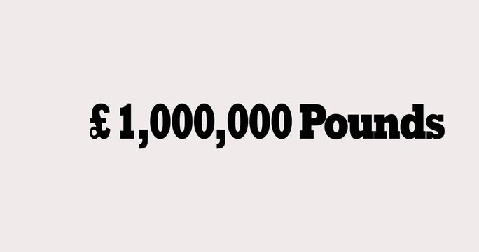 1 Million Pound Counter from 0 to 1,000,000 GBP | Electric Money Counting Digits with Decimals | Business Profit and Income Animation