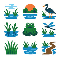 Wetland Icon Set